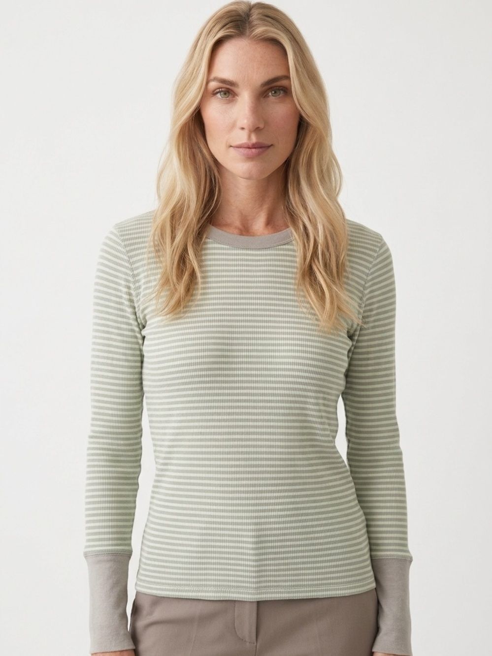 SUNDANCE | Textured Stripe Joyful Thermal Long Sleeve Top Women’s Size Medium